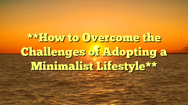 **How to Overcome the Challenges of Adopting a Minimalist Lifestyle**